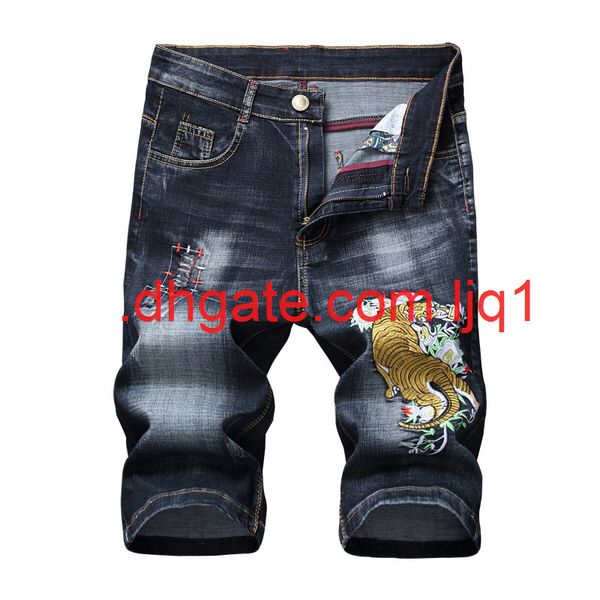 summer embroidery denim shorts men's fashion brand slim hole embroidery pattern personalized thin style trend, Blue
summer embroidery denim shorts men's fashion brand slim hole embroidery pattern personalized thin style trend, Blue