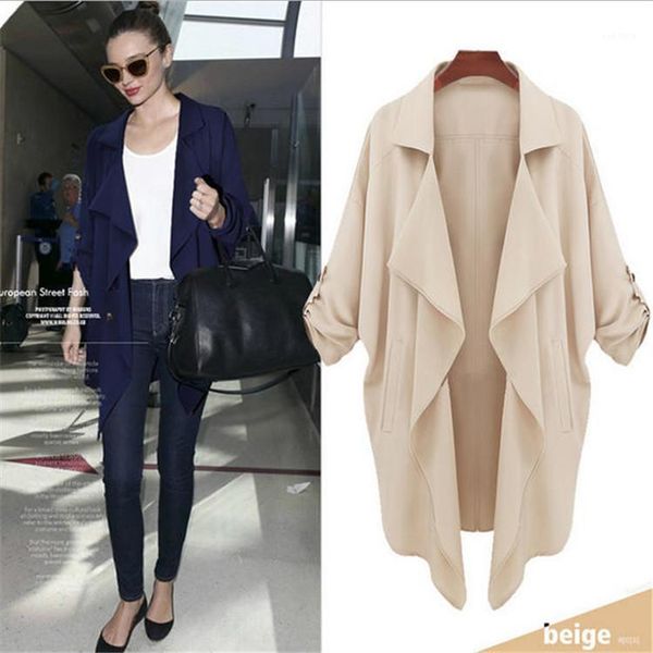 women trench coat long sleeve casual beige cardigan 2018 autumn winter new loose outerwear fashion plus size long windbreaker1, Tan;black 
women trench coat long sleeve casual beige cardigan 2018 autumn winter new loose outerwear fashion plus size long windbreaker1, Tan;black