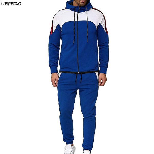 uefezo men sports suit two piece set male zipper hooded jacket sweatpants side striped gym joggers tracksuit sportswear outfit 1022, Gray
uefezo men sports suit two piece set male zipper hooded jacket sweatpants side striped gym joggers tracksuit sportswear outfit 1022, Gray