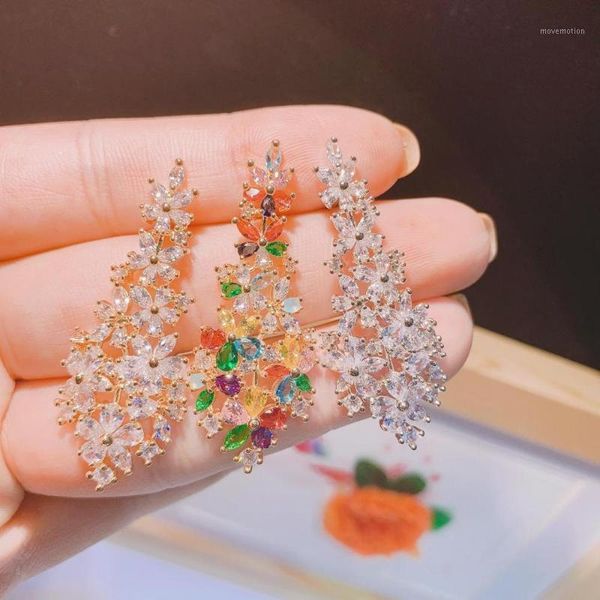 hibride flower shape drop earrings women bride long big cubic zirconia dangle earrings wedding party accessories e-6491, Silver
hibride flower shape drop earrings women bride long big cubic zirconia dangle earrings wedding party accessories e-6491, Silver