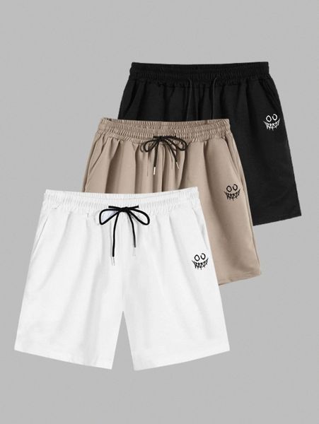 men 3pcs cartoon graphic drawstring waist track shorts 95wo#, Black
men 3pcs cartoon graphic drawstring waist track shorts 95wo#, Black