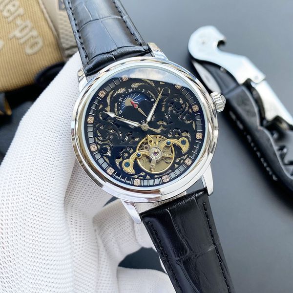 2023 new mens watches large flywheel 42mm size automatic mechanical watch designer luxury brand moon phase leather strap fashion gift style, Slivery;brown
2023 new mens watches large flywheel 42mm size automatic mechanical watch designer luxury brand moon phase leather strap fashion gift style, Slivery;brown