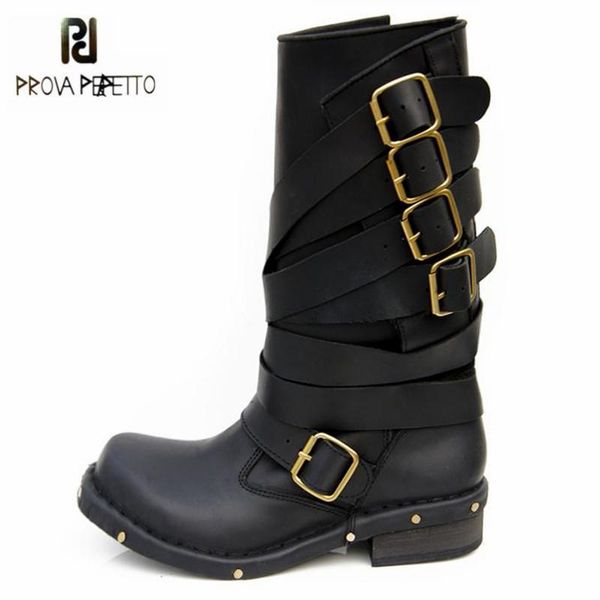 boots prova perfetto black punk style women genuine leather mid-calf straps platform rubber botas mujer female high knight boot
boots prova perfetto black punk style women genuine leather mid-calf straps platform rubber botas mujer female high knight boot