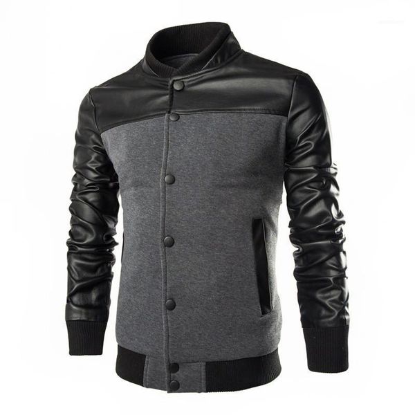quality pu leather patchwork stand men's coats outerwear casual slim fit mens bomber jackets button windbreaker baseball jacket1, Black;brown
quality pu leather patchwork stand men's coats outerwear casual slim fit mens bomber jackets button windbreaker baseball jacket1, Black;brown