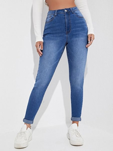 high waist skinny jeans v4ss#, Blue