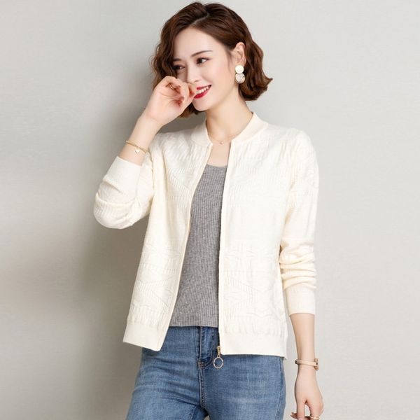 vg5qt wear and autumn new women's autumn spring baseball 40 baseball jacketjacket jacket year old knitted cardigan loose short sweater, White;black
vg5qt wear and autumn new women's autumn spring baseball 40 baseball jacketjacket jacket year old knitted cardigan loose short sweater, White;black