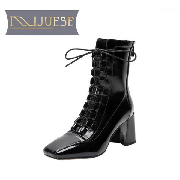 boots mljuese 2021 women ankle patent leather back zipper winter short plush square toe high heels female size 401, Black
boots mljuese 2021 women ankle patent leather back zipper winter short plush square toe high heels female size 401, Black