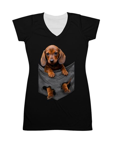 sport men t shirt dachshund - pocket 2 women tshirts