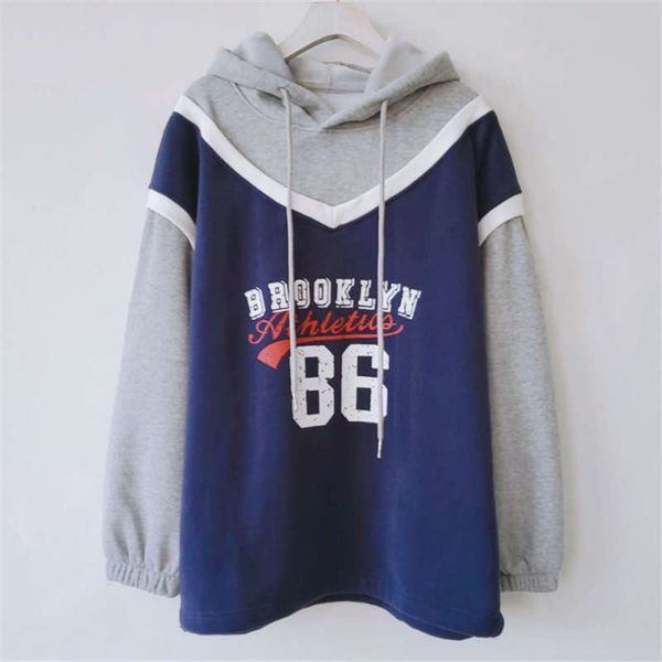 winter new plus velet college style fake two pieces women's pullover hoodie street style letter priting cotton thick sweatshirts 4 colo, Black
winter new plus velet college style fake two pieces women's pullover hoodie street style letter priting cotton thick sweatshirts 4 colo, Black