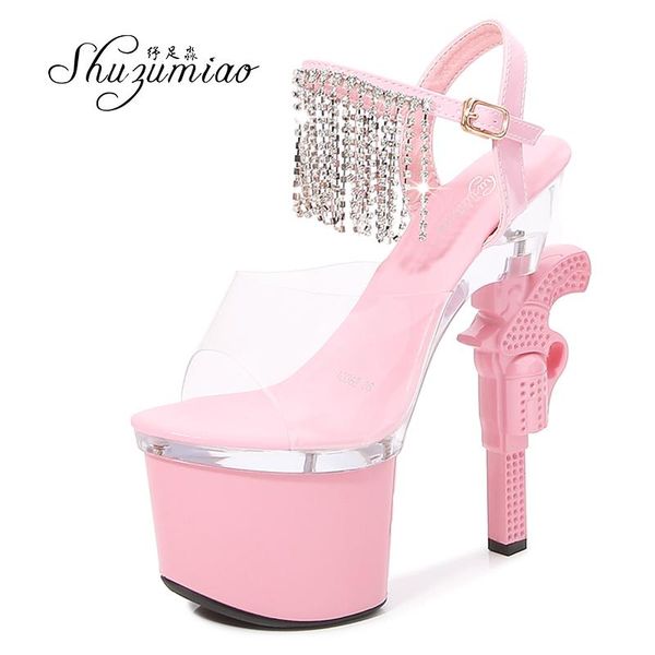 sandals pole dance shoes super high heels woman sandalia transparent clear platform 17cm wedding bride big size, Black
sandals pole dance shoes super high heels woman sandalia transparent clear platform 17cm wedding bride big size, Black