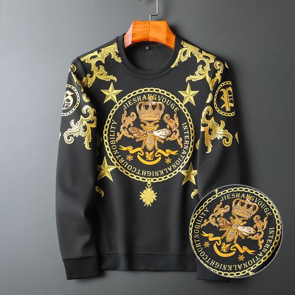 fashion streetwear black gold shirt filled neck-neck jumper 2021 crown bee male embroidery t-shirt autumn clothes iibd, White;black
fashion streetwear black gold shirt filled neck-neck jumper 2021 crown bee male embroidery t-shirt autumn clothes iibd, White;black