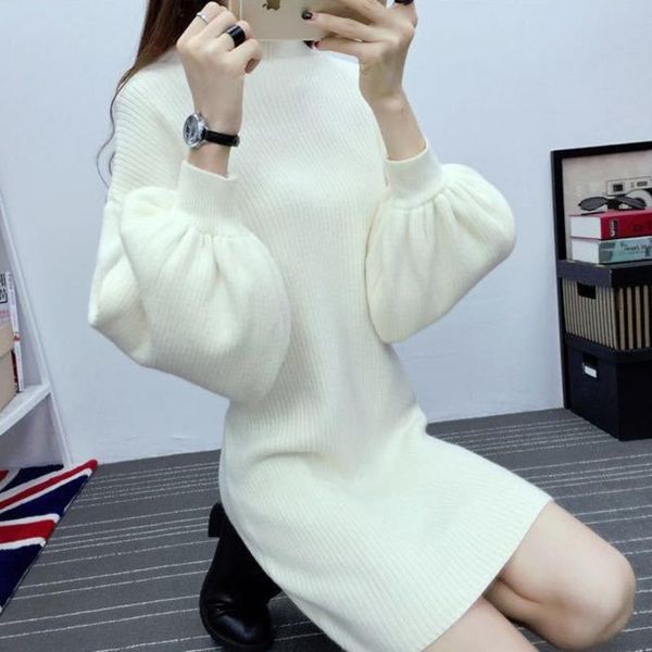 autumn winter women lantern sleeve knitted dress party long black blue pink christmas dress elegant vestidos vintage pull femme, White;black
autumn winter women lantern sleeve knitted dress party long black blue pink christmas dress elegant vestidos vintage pull femme, White;black