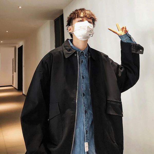 2019 spring and autumn new double pocket jacket jacket cotton solid color wild male black / pink / green m-xl1, Black;brown
2019 spring and autumn new double pocket jacket jacket cotton solid color wild male black / pink / green m-xl1, Black;brown