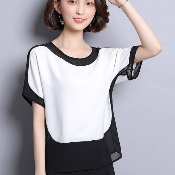 women's blouses & shirts hit color womens and fashion loose chiffon blouse plus size ladies solid short o-neck batwing sleeve, White
women's blouses & shirts hit color womens and fashion loose chiffon blouse plus size ladies solid short o-neck batwing sleeve, White