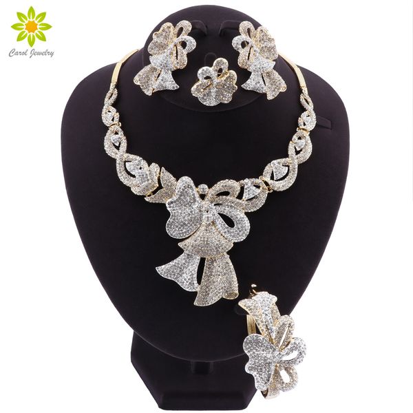 fashion african wedding jewelry set bridal gold color crystal necklace bracelet earrings ring sets charm birthday gift, Silver
fashion african wedding jewelry set bridal gold color crystal necklace bracelet earrings ring sets charm birthday gift, Silver