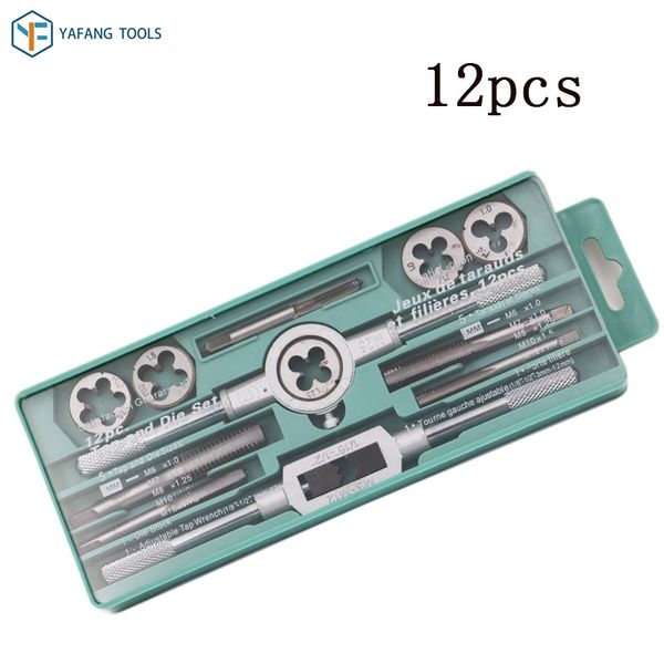 12pcs/set m6-m12 tap and die hand tools metric screw thread tap twist drill bit wrench set with box
12pcs/set m6-m12 tap and die hand tools metric screw thread tap twist drill bit wrench set with box