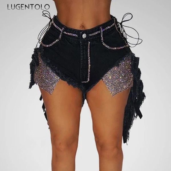 women's jeans lugentolo women short summer nightclub fashion bandage black denim casual straight patchwork, Blue
women's jeans lugentolo women short summer nightclub fashion bandage black denim casual straight patchwork, Blue