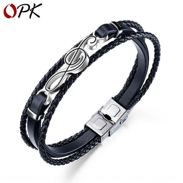 japanese and korean stainless steel multi-layer woven note leather bracelet simple hip-hop wind rock bracelet hpv9j, Golden;silver
japanese and korean stainless steel multi-layer woven note leather bracelet simple hip-hop wind rock bracelet hpv9j, Golden;silver