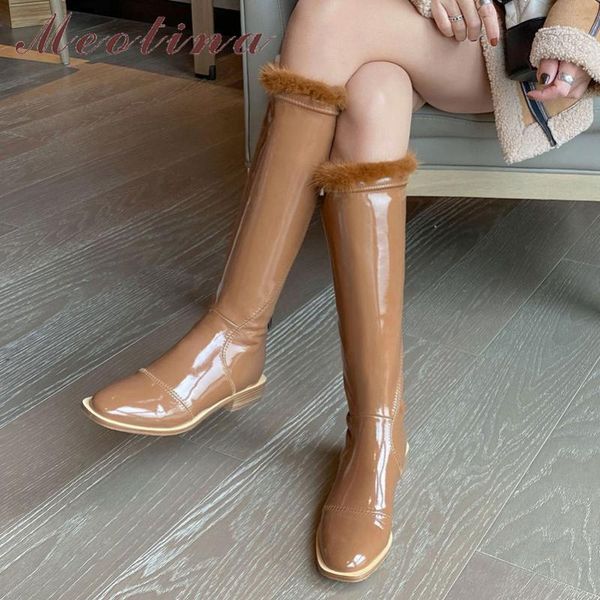 boots meotina patent leather low heel knee high women round toe warm long shoes thick heels zipper lady brown 33-421, Black
boots meotina patent leather low heel knee high women round toe warm long shoes thick heels zipper lady brown 33-421, Black