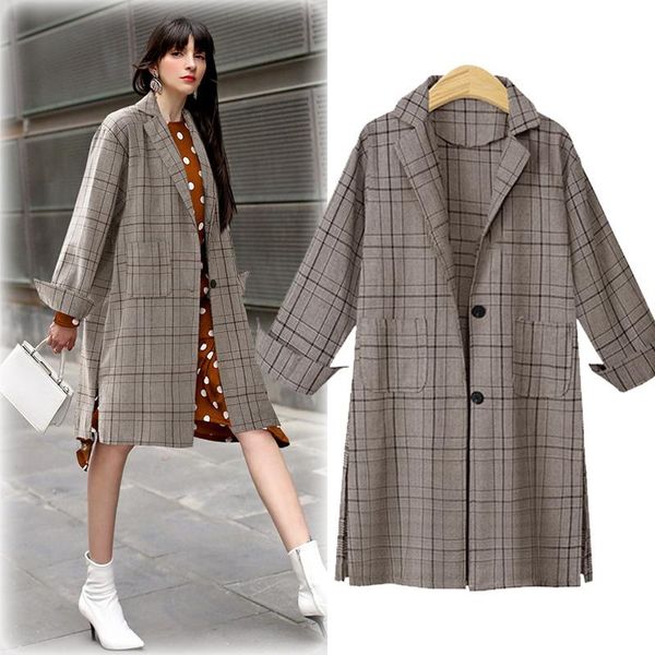 women's trench coats 2021 autumn winter dress wearing reduced casual plaid mid-length coat clothing jackets, Tan;black
women's trench coats 2021 autumn winter dress wearing reduced casual plaid mid-length coat clothing jackets, Tan;black