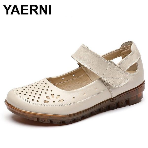 sandals yaerni genuine leather ladies flat summer shoes woman slip on casual loafers hollow out round toe soft comfort, Black
sandals yaerni genuine leather ladies flat summer shoes woman slip on casual loafers hollow out round toe soft comfort, Black