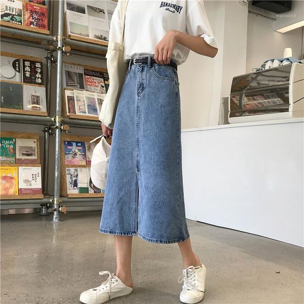 2020 new early spring student denim skirt women high waist super skirt long knee fairy ladies jeans pocket faldes largas verano1, Black
2020 new early spring student denim skirt women high waist super skirt long knee fairy ladies jeans pocket faldes largas verano1, Black