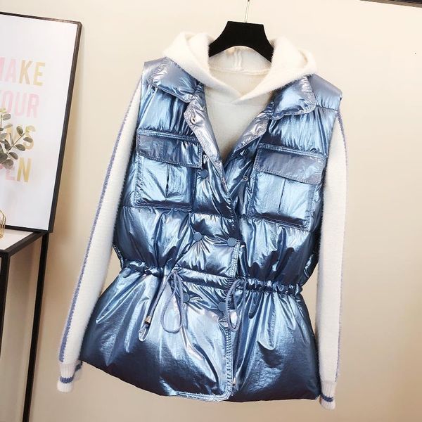 2020spring vest women new winter waistcoat draw rope down cotton vest women wear loose korean bright face cotton-padded feminino, Black;white
2020spring vest women new winter waistcoat draw rope down cotton vest women wear loose korean bright face cotton-padded feminino, Black;white