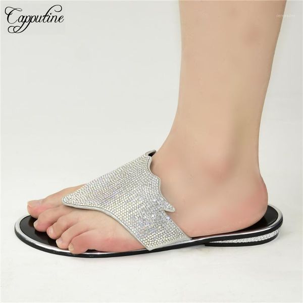 silver women's casual design slippers african lower heel shoes with rhinestones 88-24 heel height 2cm1, Black
silver women's casual design slippers african lower heel shoes with rhinestones 88-24 heel height 2cm1, Black