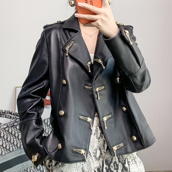 2020 women's leather jacket genuine sheepskin coat female korean coats and jackets women spring autumn chaqueta mujer pph2523, Black
2020 women's leather jacket genuine sheepskin coat female korean coats and jackets women spring autumn chaqueta mujer pph2523, Black