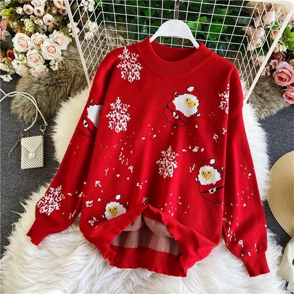 christmas knitwear autumn and winter new loose and lazy style cartoon pullover sweater big red birth year for women h1211, White;black
christmas knitwear autumn and winter new loose and lazy style cartoon pullover sweater big red birth year for women h1211, White;black