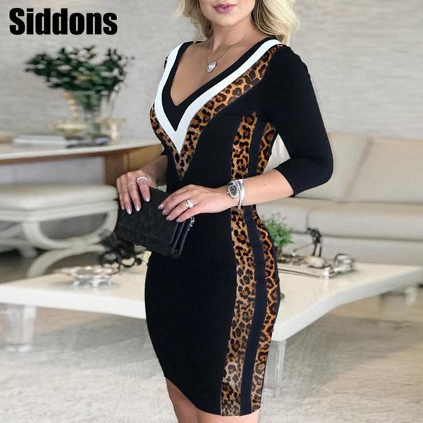 women elegant cheetah print sequins party dress autumn v-neck skinny dress office lady patchwork long sleeve mini dresses, Black;gray
women elegant cheetah print sequins party dress autumn v-neck skinny dress office lady patchwork long sleeve mini dresses, Black;gray