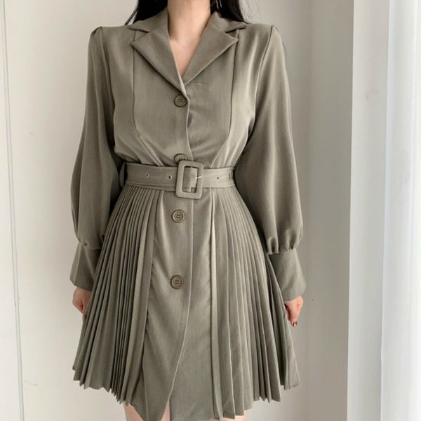 2021 new dressed in korean solid women's suit sheathed single breasted strips plied mid-long dress from line to spring rlln, Black;gray
2021 new dressed in korean solid women's suit sheathed single breasted strips plied mid-long dress from line to spring rlln, Black;gray