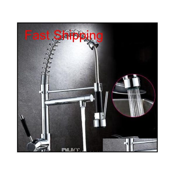 modern chrome brass spring kitchen faucet swivel spout sink mix qyltbo bde_luck