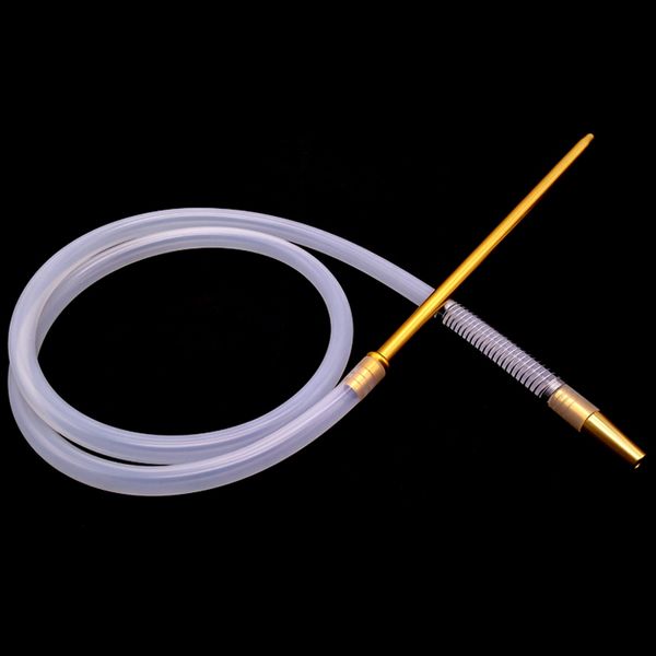 golden handle&transparent white silicone hose with spring for hookah narguile accessories lm-518
golden handle&transparent white silicone hose with spring for hookah narguile accessories lm-518