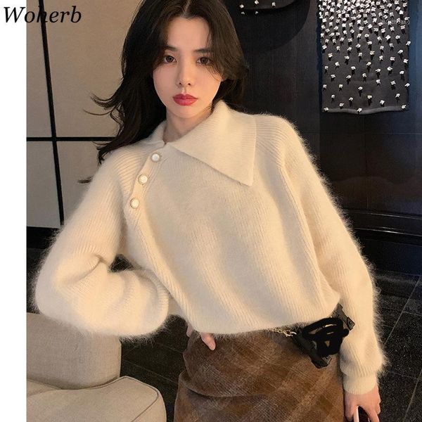 woherb women cashmere sweater korean style knitted casual 2020 new autumn female loose asymmetrical pullovers pull femme1, White;black
woherb women cashmere sweater korean style knitted casual 2020 new autumn female loose asymmetrical pullovers pull femme1, White;black