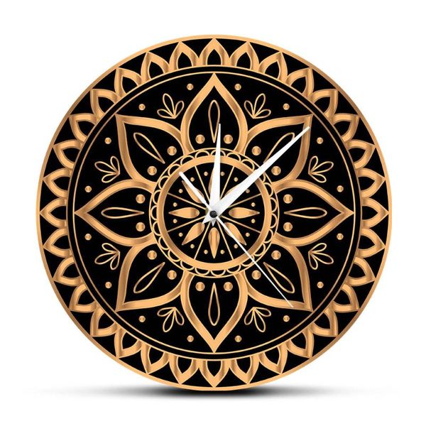 luxury gold black mandala ethnic royal pattern vintage clock wall watch sun design yoga studio mute non ticking horologe
luxury gold black mandala ethnic royal pattern vintage clock wall watch sun design yoga studio mute non ticking horologe