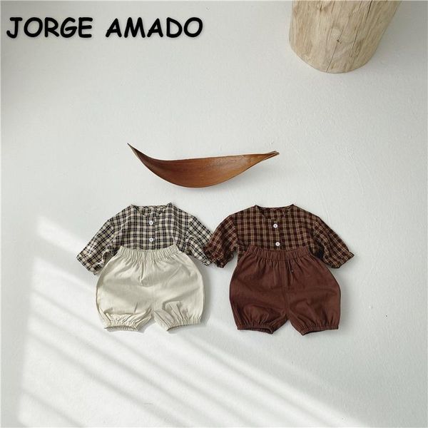 clothing sets 2021 summer baby boys girl 2-pcs long sleeves o-neck plaid shirt + shorts kids outfits e5052, White
clothing sets 2021 summer baby boys girl 2-pcs long sleeves o-neck plaid shirt + shorts kids outfits e5052, White