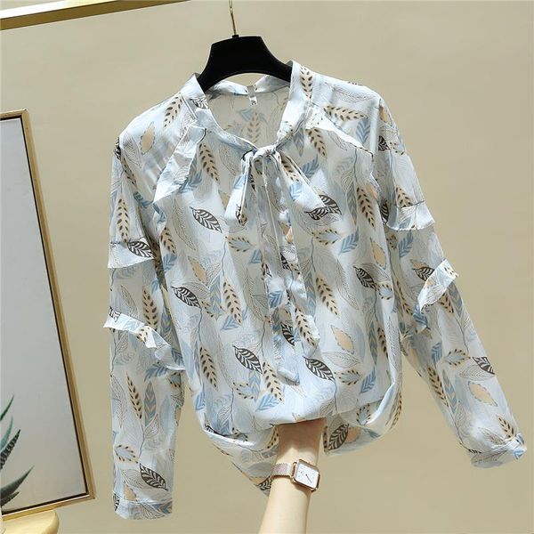 new 2021 autumn fashion women's ruffles long sleeves bow floral chiffon shirts female office ladies shirt blouse a4045, White
new 2021 autumn fashion women's ruffles long sleeves bow floral chiffon shirts female office ladies shirt blouse a4045, White