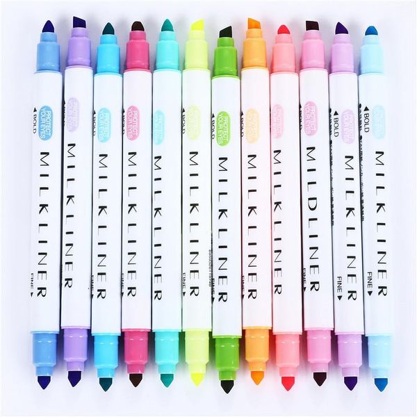 12 pcs/set japanese mildliner pens milkliner double headed fluorescent pen cute art highlighter drawing stationery1, Black;red
12 pcs/set japanese mildliner pens milkliner double headed fluorescent pen cute art highlighter drawing stationery1, Black;red
