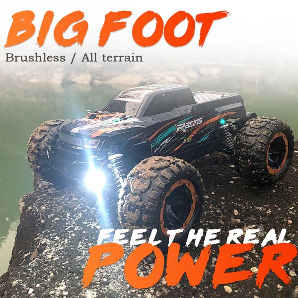brushless rc car 16889a 1/16 4wd 45km/h high speed rc racing car with brushless motor big foot off-road car