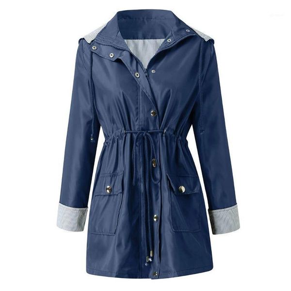 button drawstring waist slim fit windproof women hooded jacket anti rain hiking solid zipper closure outdoor waterproof casual1, Black;brown
button drawstring waist slim fit windproof women hooded jacket anti rain hiking solid zipper closure outdoor waterproof casual1, Black;brown