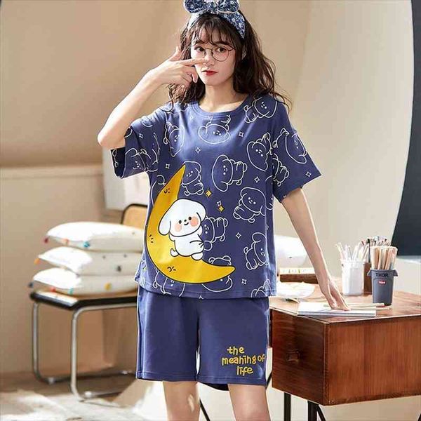 summer cotton womens pajamas simple moon rabbit print pajama sets blue short sleeve suit sleepwear female home clothes, Black;red
summer cotton womens pajamas simple moon rabbit print pajama sets blue short sleeve suit sleepwear female home clothes, Black;red