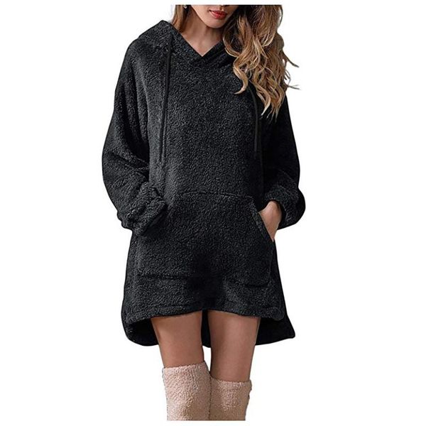 hooded sweatshirt winter warm womens solid plush pocket coat solid color outerwear autumn long sleeve outwear plus size coat#30, Black
hooded sweatshirt winter warm womens solid plush pocket coat solid color outerwear autumn long sleeve outwear plus size coat#30, Black