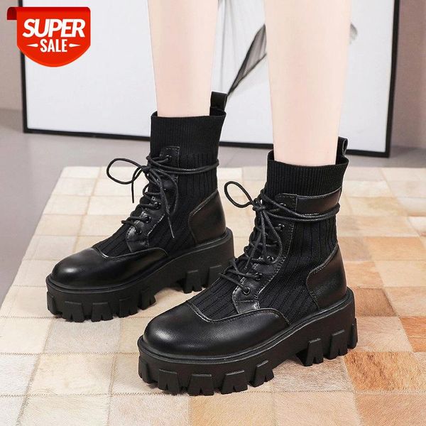lucyever elastic knitting chunky platform boots women casual lace up pu leather ankle boots woman non slip short botas mujer #k35e, Black
lucyever elastic knitting chunky platform boots women casual lace up pu leather ankle boots woman non slip short botas mujer #k35e, Black
