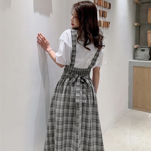 women skirt fashion saia ladies strap skirts womens casual high waist long vintage summer plaid skirt y200326, Black
women skirt fashion saia ladies strap skirts womens casual high waist long vintage summer plaid skirt y200326, Black