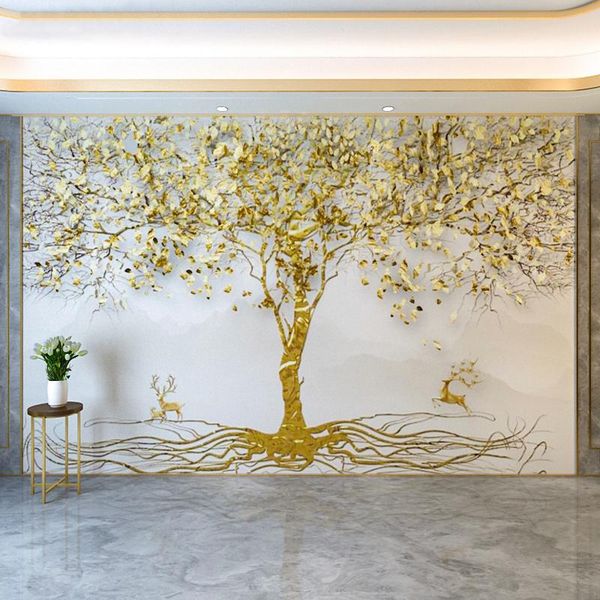 custom 3d p wallpaper golden leaf tree elk mural modern tv background wall painting for bedroom living room home decoration
custom 3d p wallpaper golden leaf tree elk mural modern tv background wall painting for bedroom living room home decoration