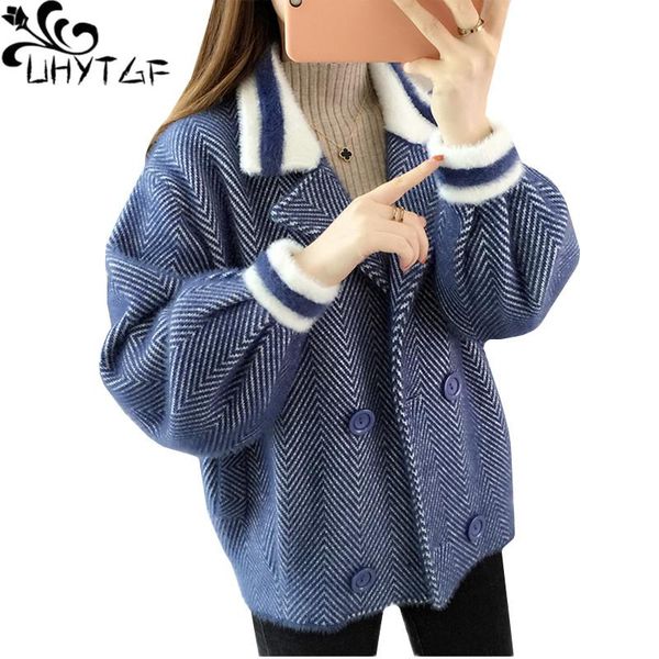 uhytgf sweater women imitation mink fleece knitted cardigan autumn jacket fashion double breasted casual student short coat 1098, White
uhytgf sweater women imitation mink fleece knitted cardigan autumn jacket fashion double breasted casual student short coat 1098, White