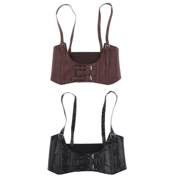 girls brown faux leather gothic steampunk corsets leather steampunk underbust waist belt corset, Black;brown
girls brown faux leather gothic steampunk corsets leather steampunk underbust waist belt corset, Black;brown