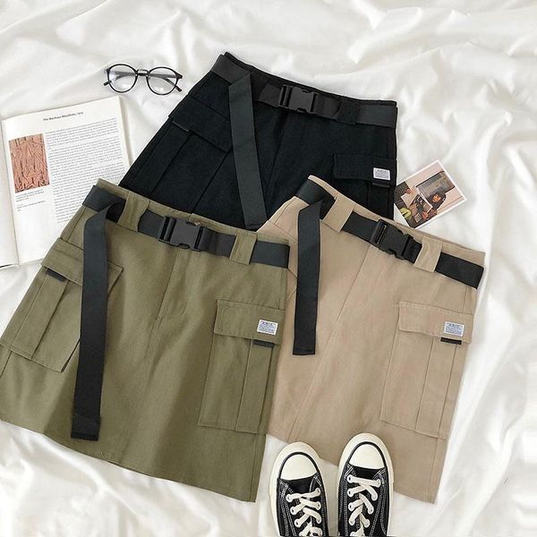 heliar 2020 new high waist anti-emptied cargo skirts a-line mini streetwear pocket skirt students skirt with belt summer1, Black
heliar 2020 new high waist anti-emptied cargo skirts a-line mini streetwear pocket skirt students skirt with belt summer1, Black