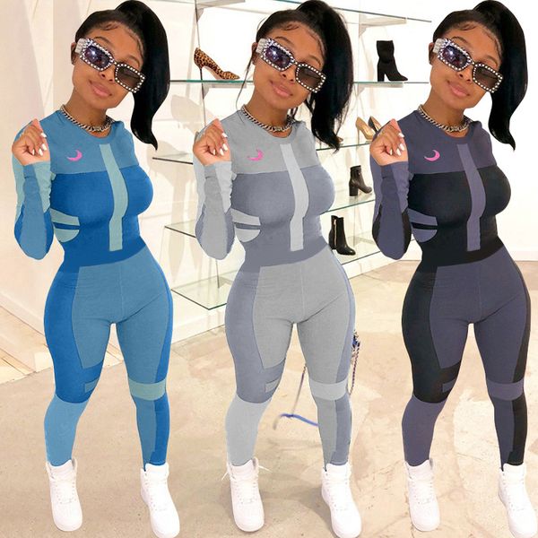 womens jumpsuits autumn print contrast color long sleeve jumpsuit skinny ladies rompers fashion casual female clothing, Black;white 
womens jumpsuits autumn print contrast color long sleeve jumpsuit skinny ladies rompers fashion casual female clothing, Black;white